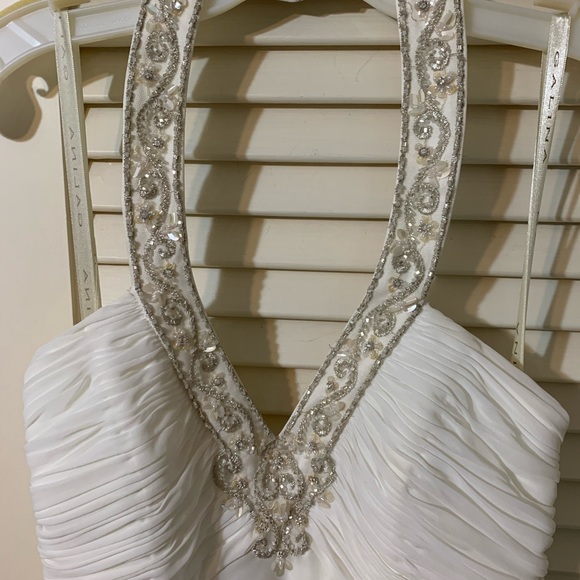 David’s Bridal destination Wedding Dress Ivory sz8 - Picture 7 of 8